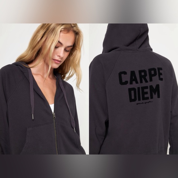 Spiritual Gangster Noir Diem Everyday Zip Hoodie, Vintage Black, NEW - Picture 3 of 5